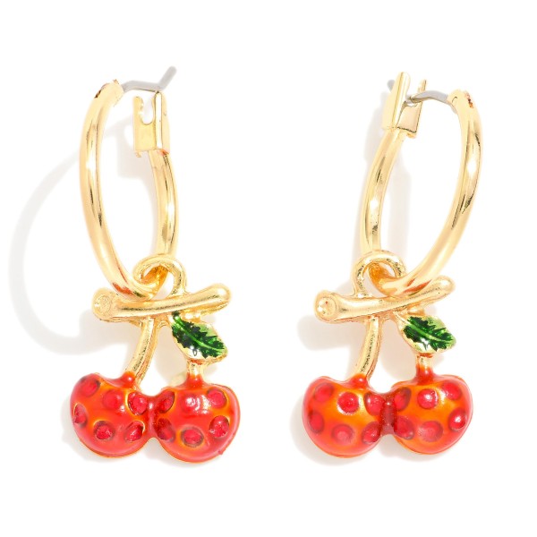 Wholesale metal Hoop Earrings Cherries Dangle D