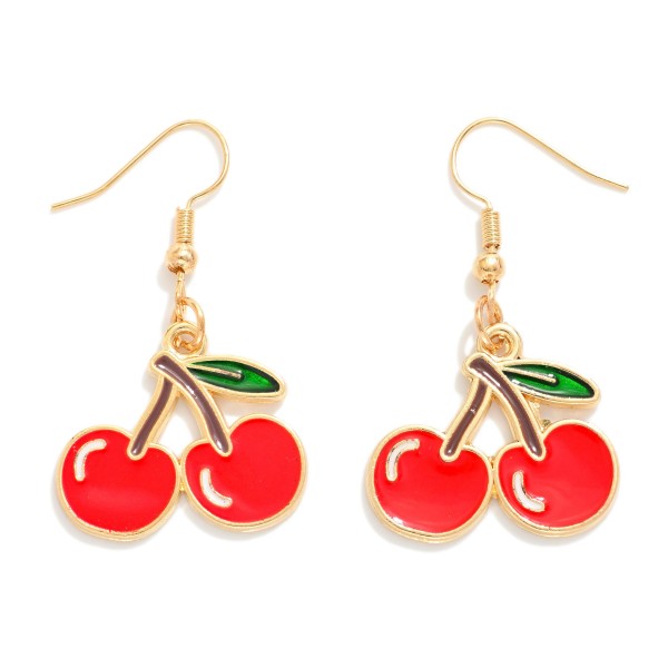 Wholesale enamel Cherries Drop Earrings L