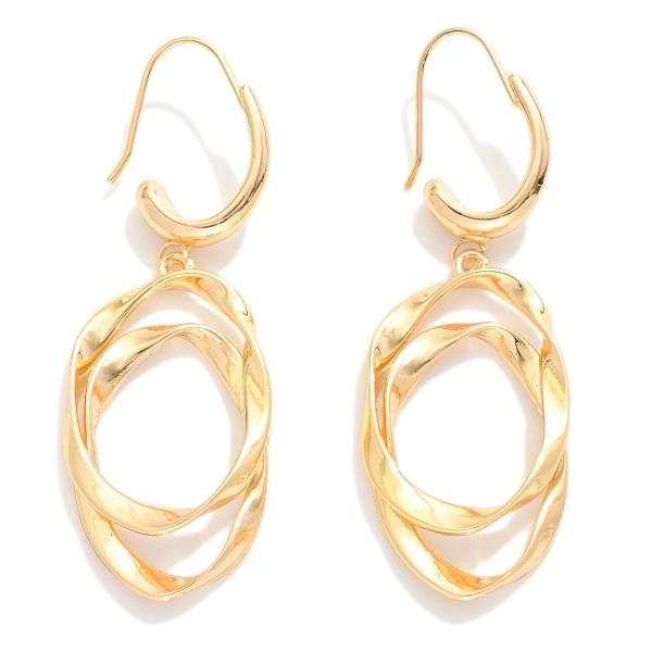 Wholesale layered Twisted Metal Post Drop Earrings L