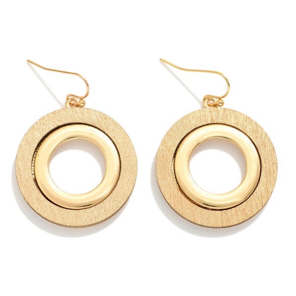 Wholesale brushed Metal Layered Circles Drop Earrings L