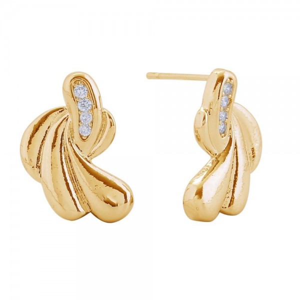 Wholesale do Everything Love Cubic Zirconia Bunched Teardrop Droop Earrings Bras