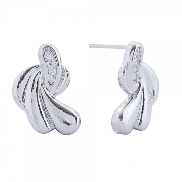 Wholesale do Everything Love Cubic Zirconia Bunched Teardrop Droop Earrings Bras