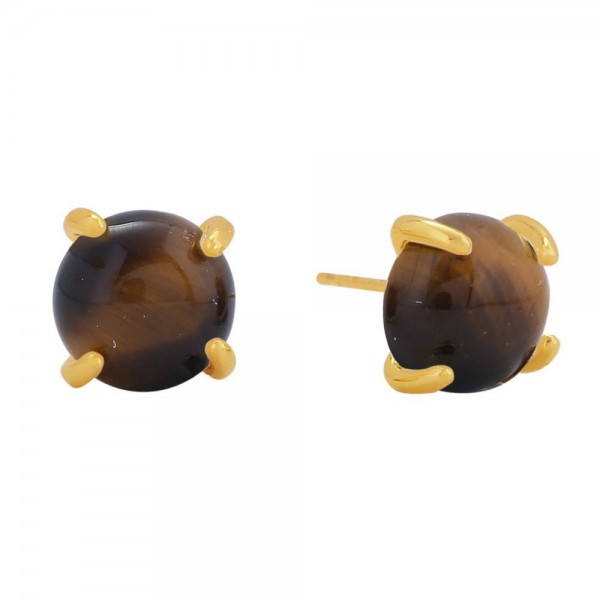 Wholesale do Everything Love Fox Stone Stud Earring Brass Base Hypoallergenic Go