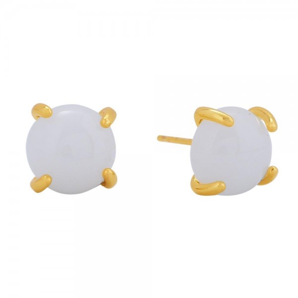 Wholesale do Everything Love Fox Stone Stud Earring Brass Base Hypoallergenic Go