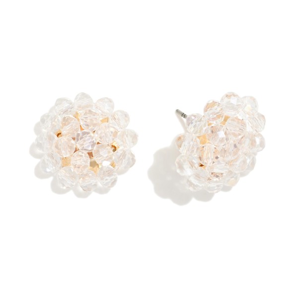 Wholesale large Faceted Bead Cluster Stud Earrings L