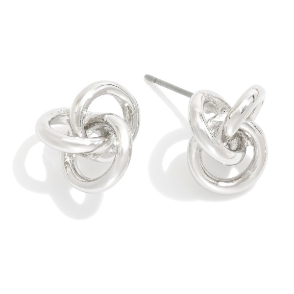 Wholesale metal Knotted Stud Earrings L