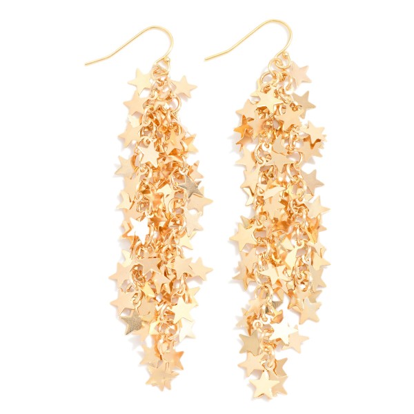 Wholesale linked Metal Stars Drop Earrings L