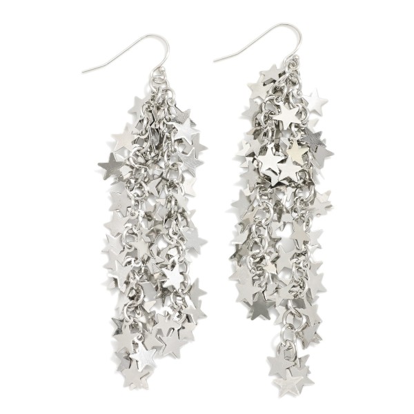 Wholesale linked Metal Stars Drop Earrings L