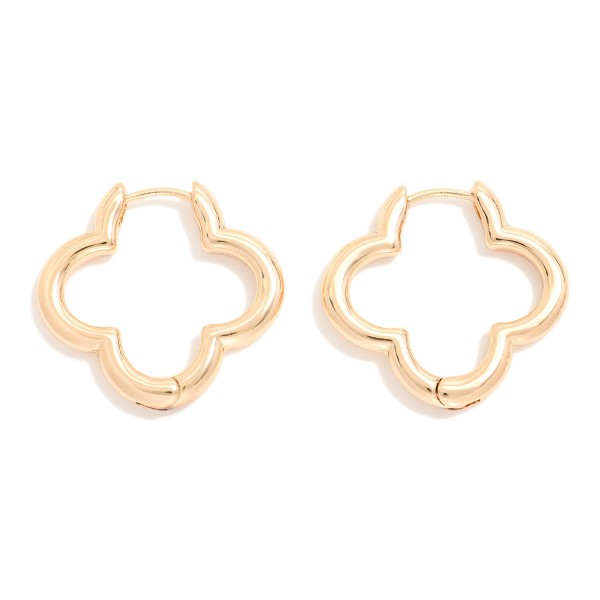 Wholesale metal Clover Hoop Earrings D