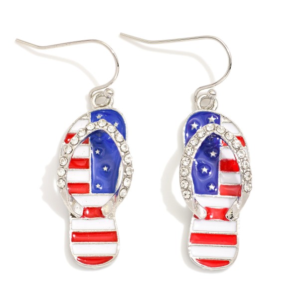 Wholesale enamel Flip Flop Drop Earrings Rhinestone Details L