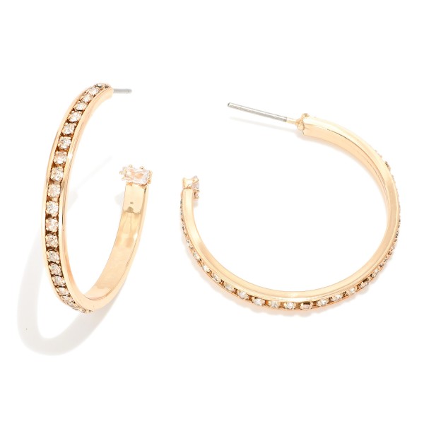 Wholesale rhinestone Studded Hoop Earrings D