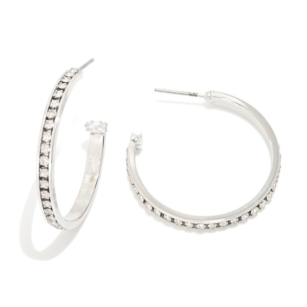 Wholesale rhinestone Studded Hoop Earrings D