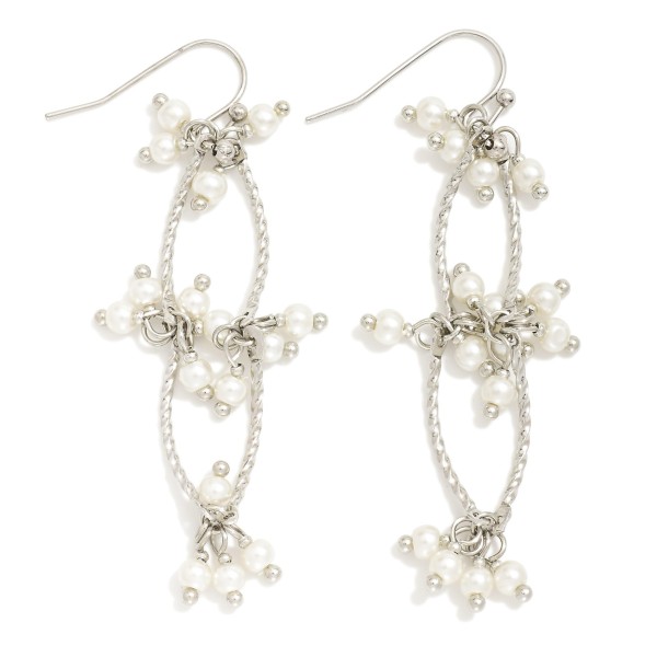 Wholesale linked Twisted Metal Necklace Pearl Cluster Details L