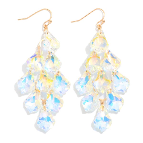 Glass Crystal Tassel Drop Earring 

- Approximately 3" L
