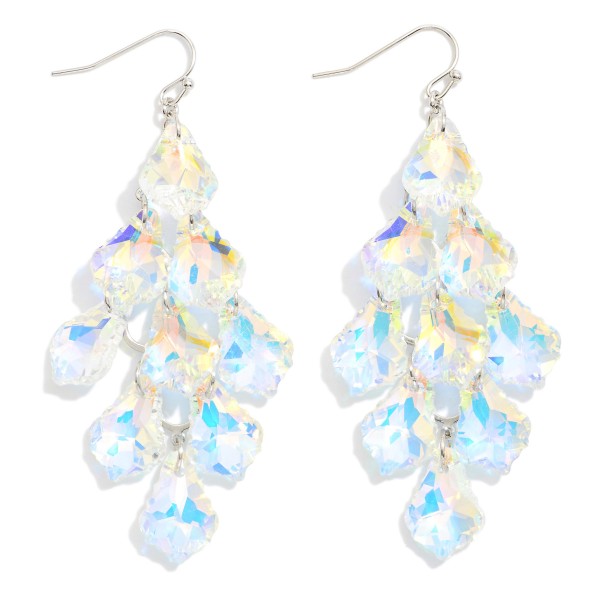 Glass Crystal Tassel Drop Earring 

- Approximately 3" L

