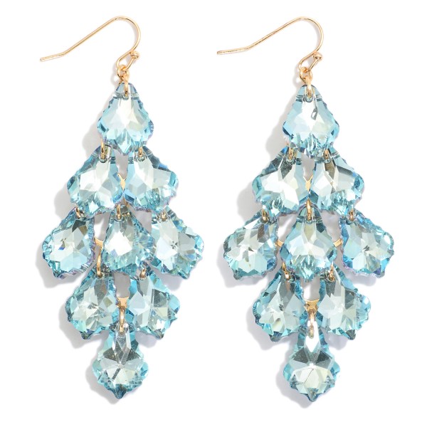 Glass Crystal Tassel Drop Earring 

- Approximately 3" L
