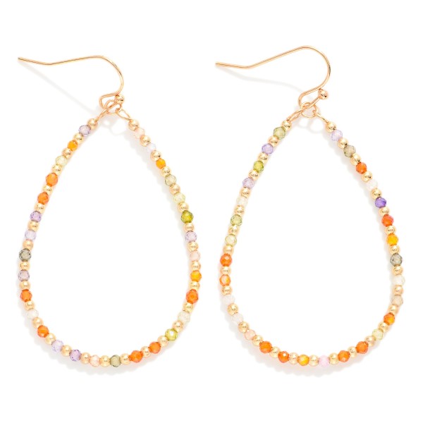 Faceted Cubic Zirconia Beaded Teardrop Earrings

- Approximately 2" L