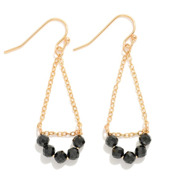 Chain Link Teardrop Drop Earrings Featuring Cubic Zirconia Arch Detail 

- Approximately 1.5" L