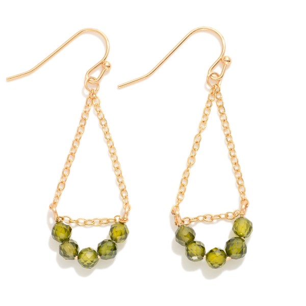 Chain Link Teardrop Drop Earrings Featuring Cubic Zirconia Arch Detail 

- Approximately 1.5" L