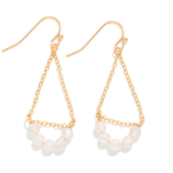 Chain Link Teardrop Drop Earrings Featuring Cubic Zirconia Arch Detail 

- Approximately 1.5" L