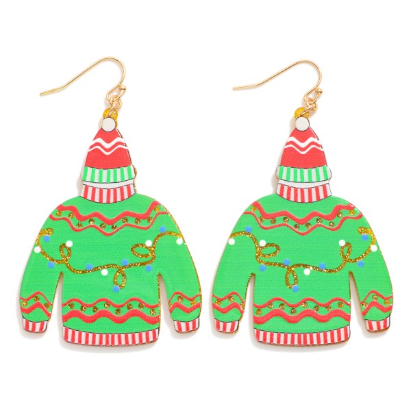 Wholesale acetate Christmas Sweater Drop Earrings L