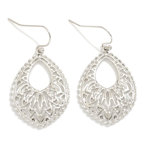 Wholesale metal Teardrop Drop Earrings Cut Out Details L