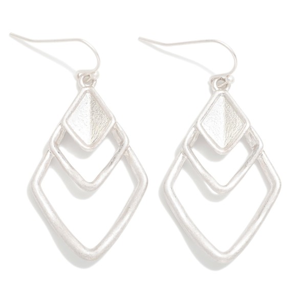 Wholesale metal Earrings Layered Diamond Drop Earrings L