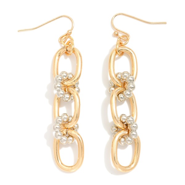 Chain Link Drop Earrings Featuring Bubble Link Details 

- Approximately 2.25" L