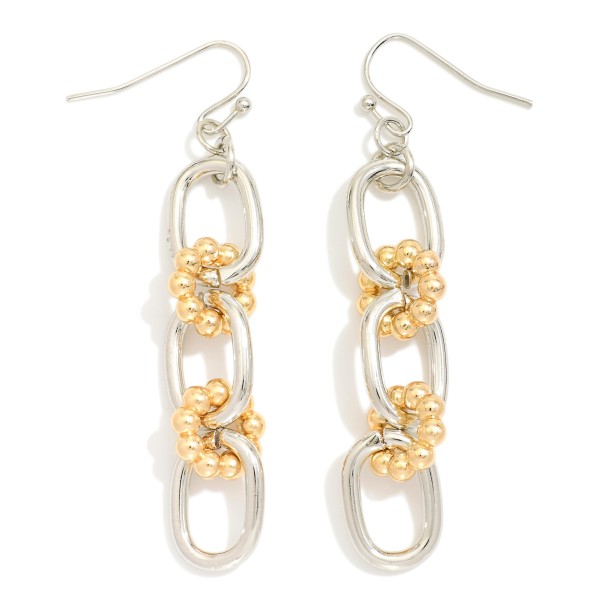 Wholesale chain Link Drop Earrings Bubble Link Details L