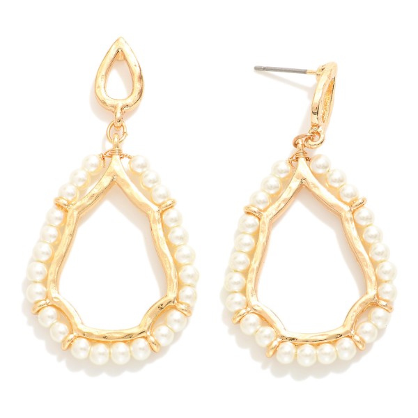 Wholesale linked Teardrop Drop Earrings Beaded Detail L