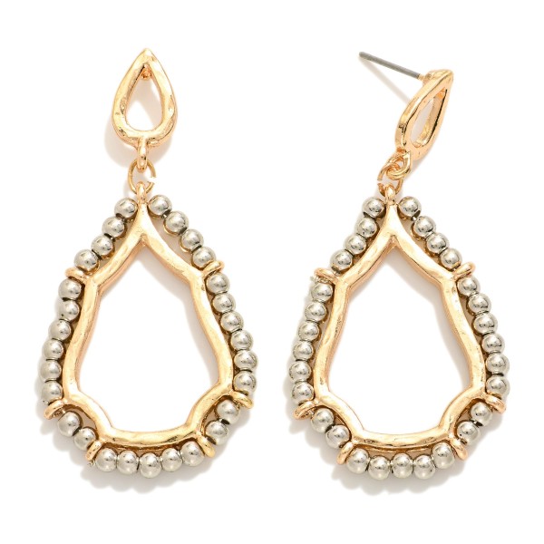 Wholesale linked Teardrop Drop Earrings Beaded Detail L