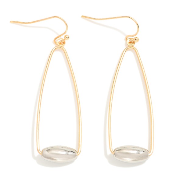 Wholesale metal Cone Drop Earrings Barrel Bead Detail L