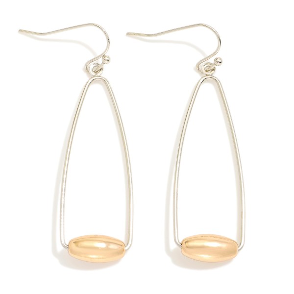 Wholesale metal Cone Drop Earrings Barrel Bead Detail L