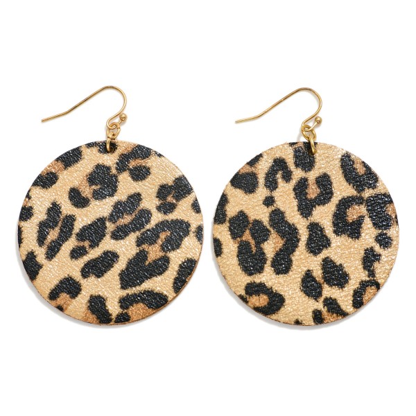 Vegan Leather Leopard Print Circle Drop Earrings 

- Approximately 1.75" L