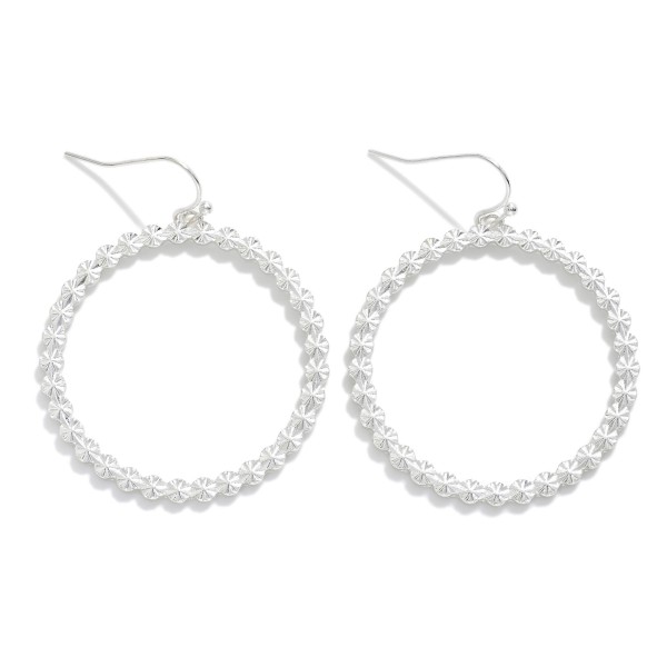 Wholesale metal Drop Hoop Earrings Starburst Detail