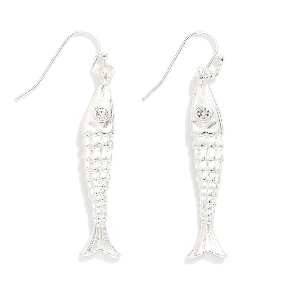 Metal Fish Drop Earrings 

- Approximately 2" L