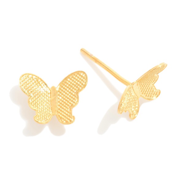 Butterfly Stud Earrings

- Approximately .05" L
- 18k Gold Filled
- Hypoallergenic
- Made In Brazil
