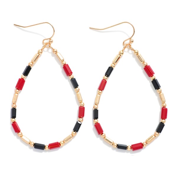 Wholesale beaded Teardrop Drop Earrings Glass Crystal Metal Tones L