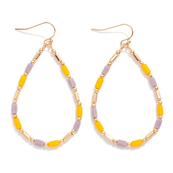 Beaded Teardrop Drop Earrings Featuring Glass Crystal & Metal Tones

- Approximately 2.25" L