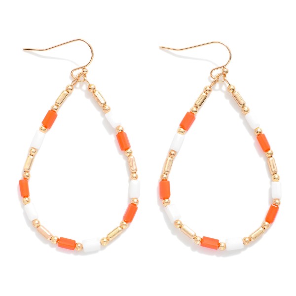 Beaded Teardrop Drop Earrings Featuring Glass Crystal & Metal Tones

- Approximately 2.25" L