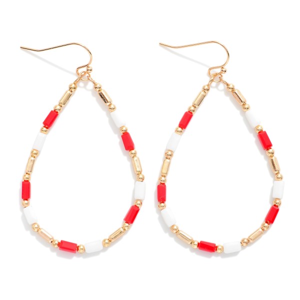 Beaded Teardrop Drop Earrings Featuring Glass Crystal & Metal Tones

- Approximately 2.25" L