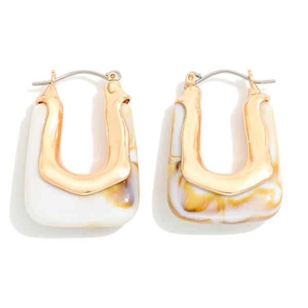 Hoop Marbled Acetate Drop Earrings

- Approximately 1" L

