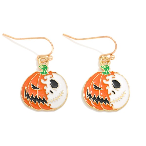 Enamel Evil Jack-O-Lantern Drop Earrings 

- Approximately 1" L