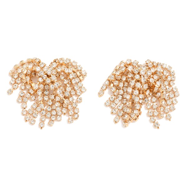 Rhinestone Tassel Post Drop Earrings

- Approximately 1" L

