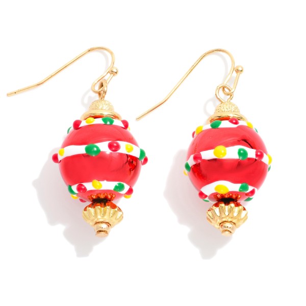 Metal Christmas Ornament Drop Earring 

- Approximately 1.5" L
