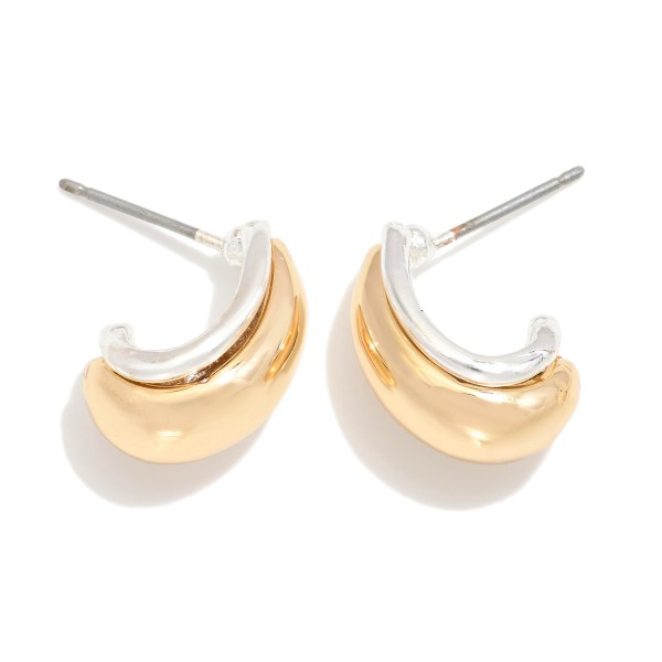 Wholesale two Metal Teardrop Hoop Drop Earrings L