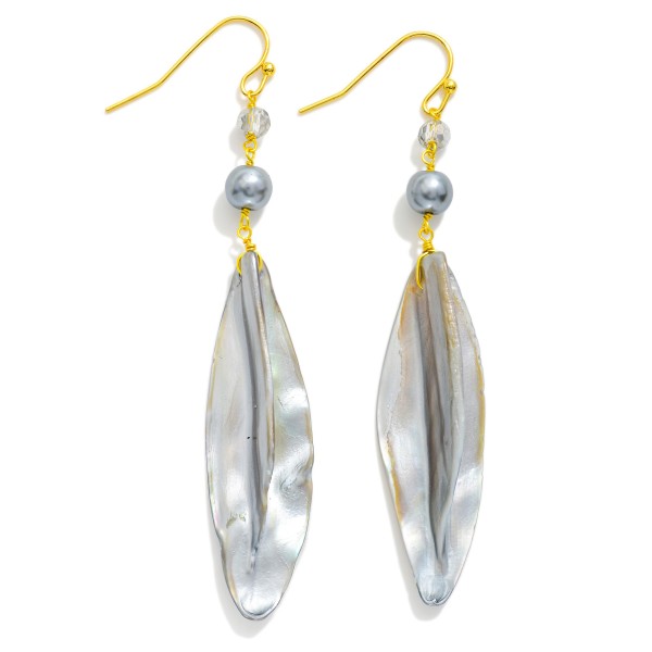 Wholesale linked Bead Shell Post Drop Earrings L