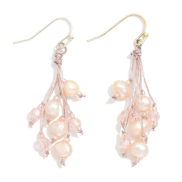 Pearl & Faceted Bead Tassel Drop Earrings 

- Approximately 1.5" L 