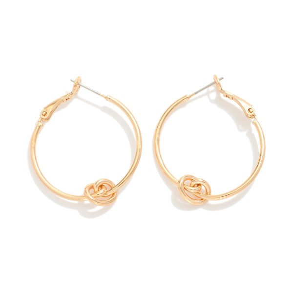 Wholesale metal Knotted Hinged Hoop Earrings D