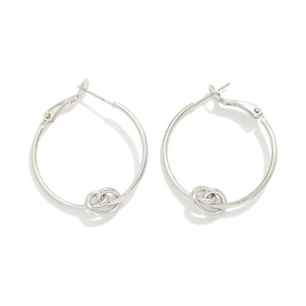Wholesale metal Knotted Hinged Hoop Earrings D